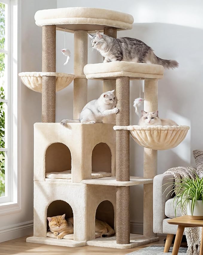 Globlazer Cat Tree Tower for Indoor Cats, Sturdy Adult Cat Tree House for Large by Globlazer
