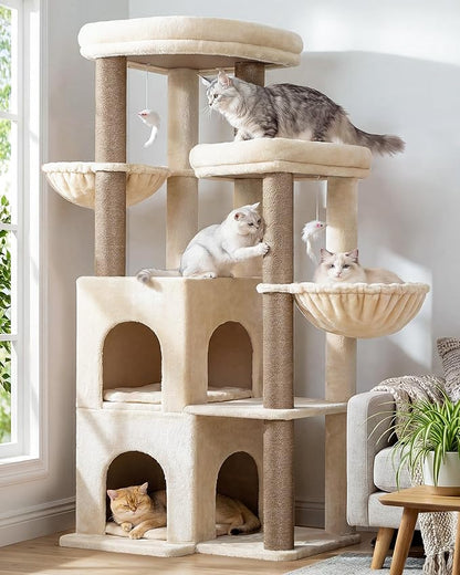 Globlazer Cat Tree Tower for Indoor Cats, Sturdy Adult Cat Tree House for Large by Globlazer