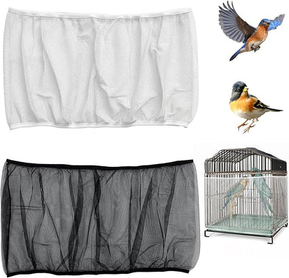 2 Pcs Bird Cage Seed Catcher, Bird Cage Net Cover Seed Catcher Guard Nylon Net by Unknown