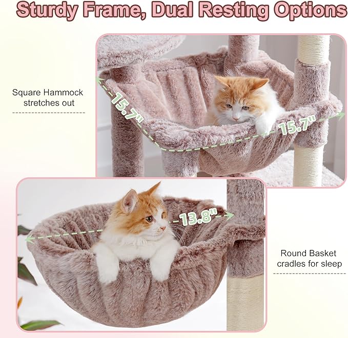 Heybly Cat Tree, 76-Inch Tall Heavy Duty Cat Tower - Image 4