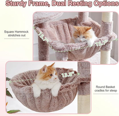 Heybly Cat Tree, 76-Inch Tall Heavy Duty Cat Tower - Image 4