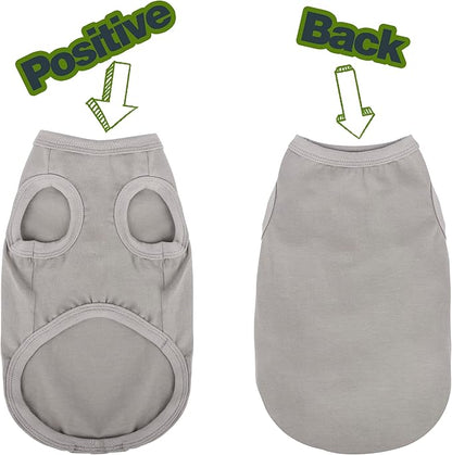 Paiaite 3 Pieces Plain Dog Shirt Sleeveless Puppy Cotton Dog Shirts Breathable - Image 2