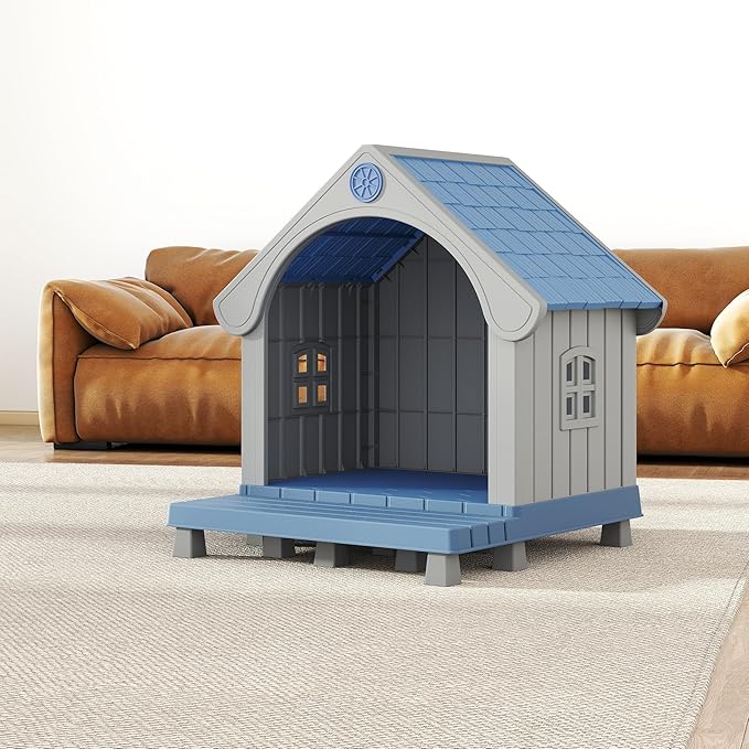 Fancyango Large Dog House Outdoor Indoor, Sturdy Plastic Waterproof Doghouse - Image 5