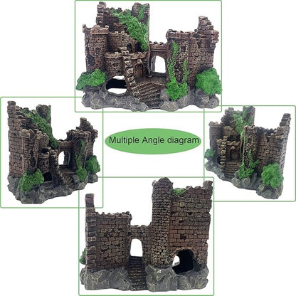 Aquarium Resin Castle Decoration, Ancient Design Fish Tank Ornaments Betta - Image 6
