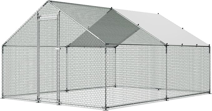 VEVOR Large Metal Chicken Coop, 9.8x13.1x6.5 ft Large Walk in Chicken Runs - Image 10