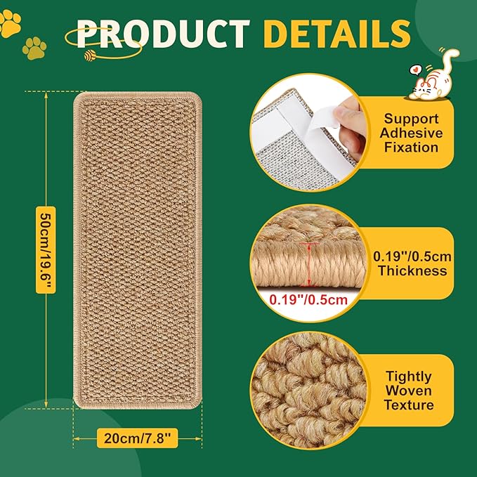 ENONCI Door Protector from Cat Scratching 19.6" x 7.8" Cat Wall Corner Scratcher - Image 7