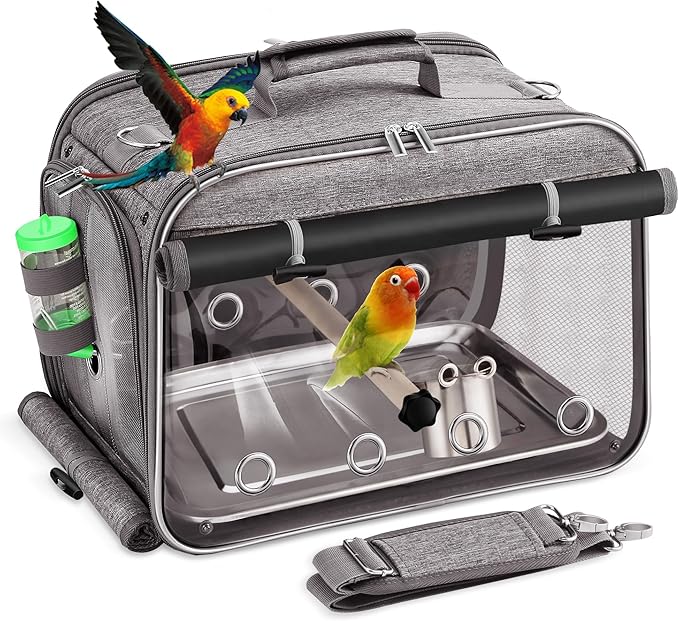 Sanmoncare Airline Approved Bird Carrier, Indestructible Stainless Steel Mesh by Sanmoncare