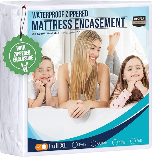 Utopia Bedding Mattress Protector Zippered Full XL Size, 100% Waterproof Bed by UTOPIABEDDING