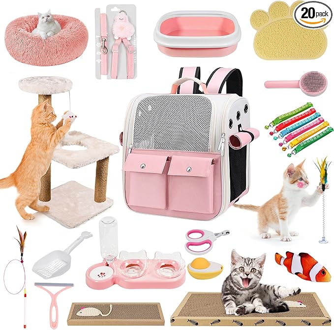 Kitten Starter Supplies Starter Kit, Including Cat Bed, Litter Mat, Litter Box by BERXOL