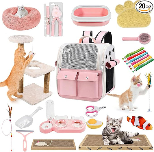 Kitten Starter Supplies Starter Kit, Including Cat Bed, Litter Mat, Litter Box by BERXOL