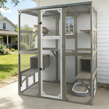 Ketive Catio Outdoor Cat Enclosure Large Window Cat House Walk in Kitty Cage by Ketive