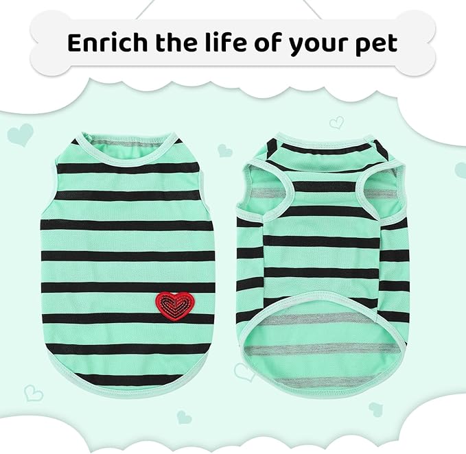 Dog Shirts for Small Dogs, Striped T-Shirts Pets Vest Pet Apparel Tee Shirts - Image 4