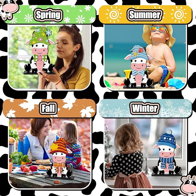 42 Pcs Summer Lemon Interchangeable Cow Figurine Farmhouse Holiday Cow Office - Image 5
