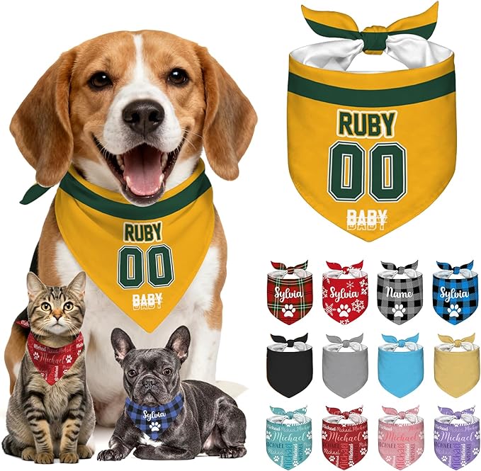 Personalized Dog Bandanas Custom Pet Scarf by Unknown
