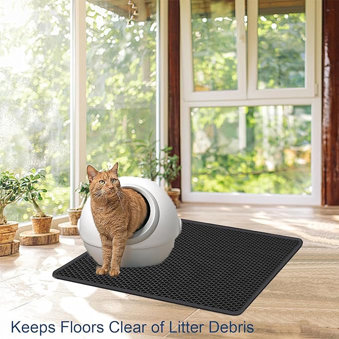 Cat Litter Mat Large Cat Litter Trapping Mat 30x24 inch Double Layer Urine and - Image 6