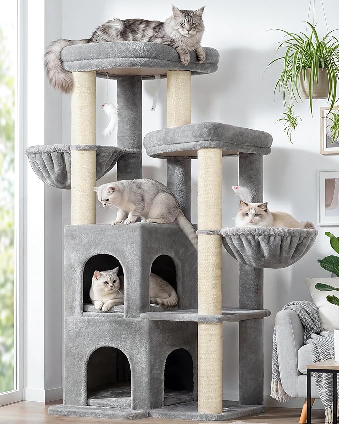 Globlazer Cat Tree Tower for Indoor Cats, Sturdy Adult Cat Tree House for Large by Globlazer