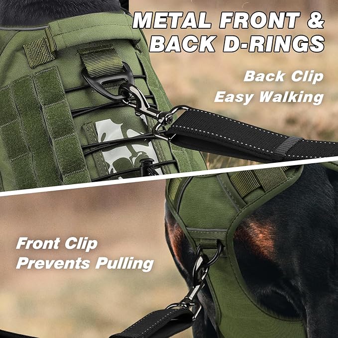 WINGOIN Green Tactical Dog Harness - Image 3
