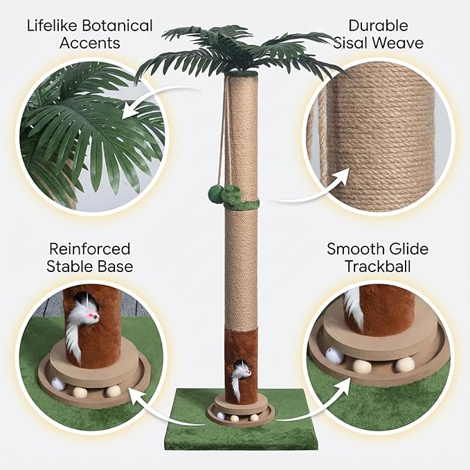 Fantasreen Cat Scratching Post 35'' Tall Cat Scratcher, Scratching Posts - Image 6