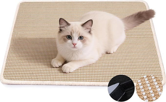 Cat Scratcher Mat, 23.6"x 15.7" Natural Sisal Cat Scratch Mat by Petinstinct