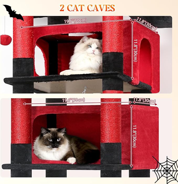 Globlazer XXL Giant Gothic Cat Tree, 83 Inch Heavy Duty Tall Goth Cat Tower - Image 2