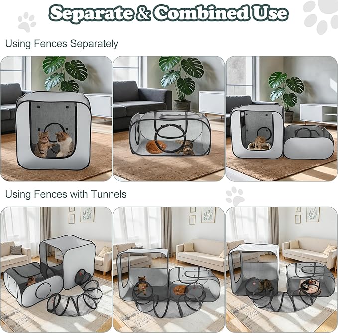 Cat Playpen, 3-in-1 Pop-up Outdoor Cat Enclosure - Image 4