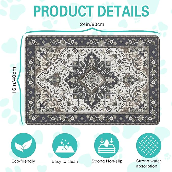 Pet Feeding Mat for Floors Waterproof Dog Mat for Food and Water Absorbent - Image 5