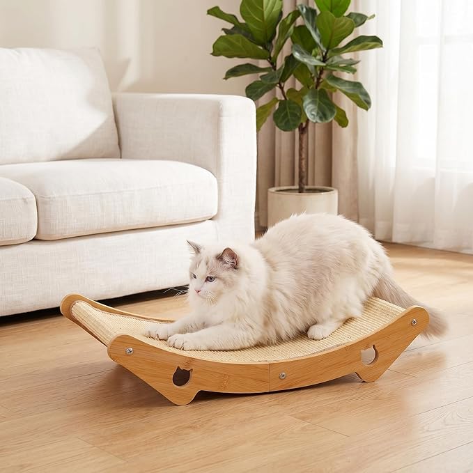Sisal Cat Scratcher Bed, 3-in-1 Natural Sisal Scratching Board & Hammock - Image 5