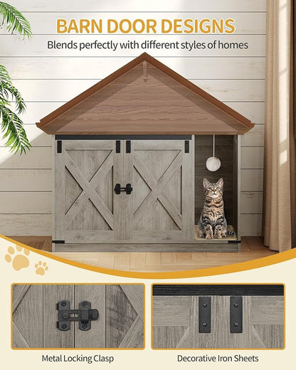 Hzuaneri Cat Litter Box Enclosure, Hidden Litter Box Cabinet Furniture - Image 6