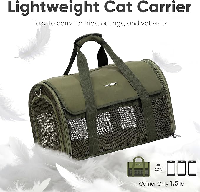 FUKUMARU Cat Carrier, Light & Airy Pet Carrier, 2-in-1 Shoulder Strap Leash - Image 2