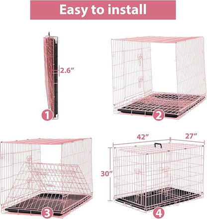 42 Inch Dog Crates for Medium Dogs, Large Dog Cages for Travel/Indoor/Outdoor - Image 5