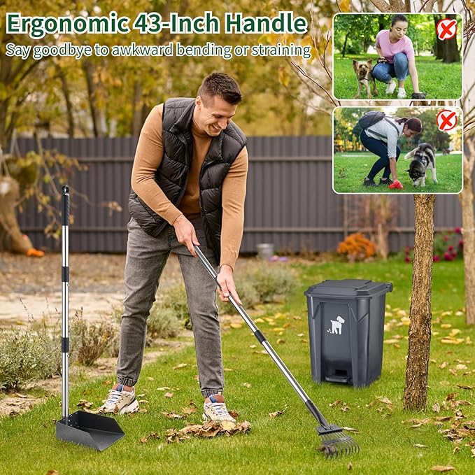 Dog Pooper Scooper, Dog Poop Trash Can Set - Image 7