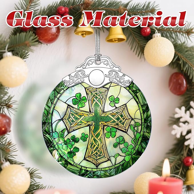 Stained Glass Cross Ornament, Christmas Ornaments, Christmas Decorations - Image 3