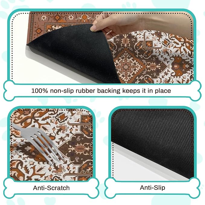 Pet Feeding Mat for Floors Waterproof Dog Mat for Food and Water Absorbent - Image 3