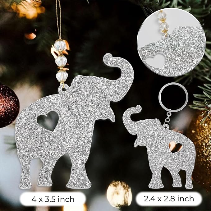Set2 Elephant Ornament, Meaningful Christmas Ornaments - Image 3