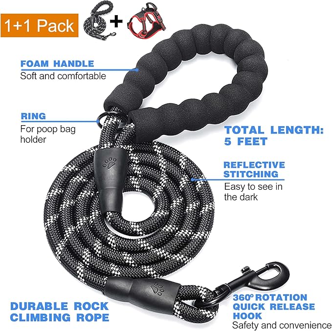 tobeDRI No Pull Dog Harness Adjustable Reflective Oxford Easy Control Medium - Image 2
