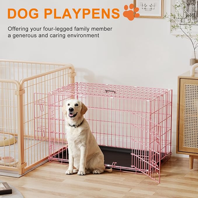 FDW Dog Crate 36inch Dog Cage Foldable Metal Kennel - Image 2