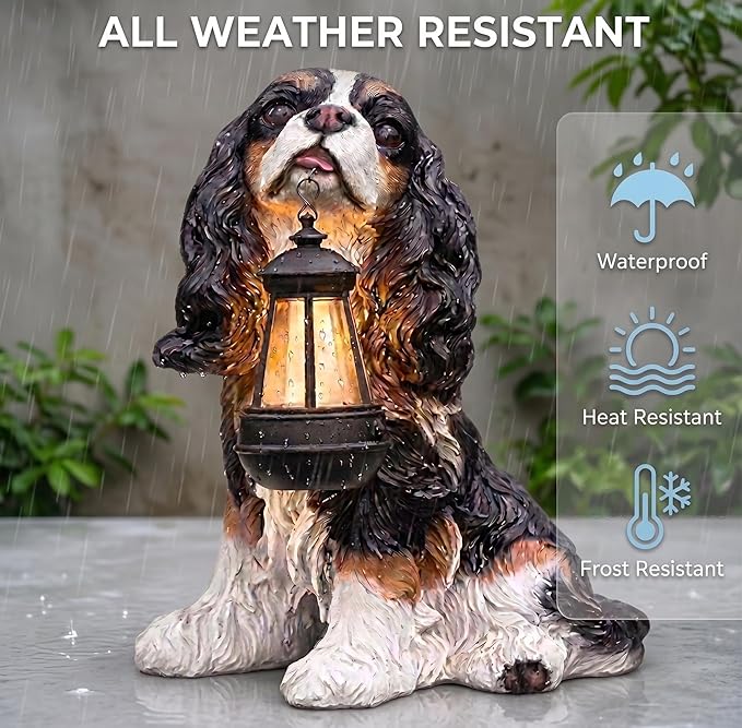 Cavalier King Dog Garden Statue - Image 6
