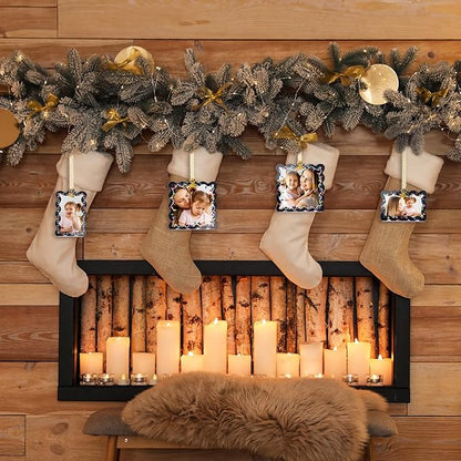 UNIQOOO 6Pcs Black Wave Christmas Acrylic Picture Frame Ornaments, 3 Sizes - Image 5