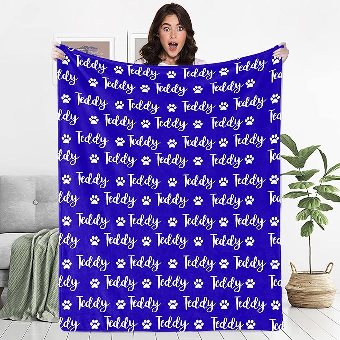 Custom Pet Blanket for Dog, Personalized Pet Blanket by Ecautly