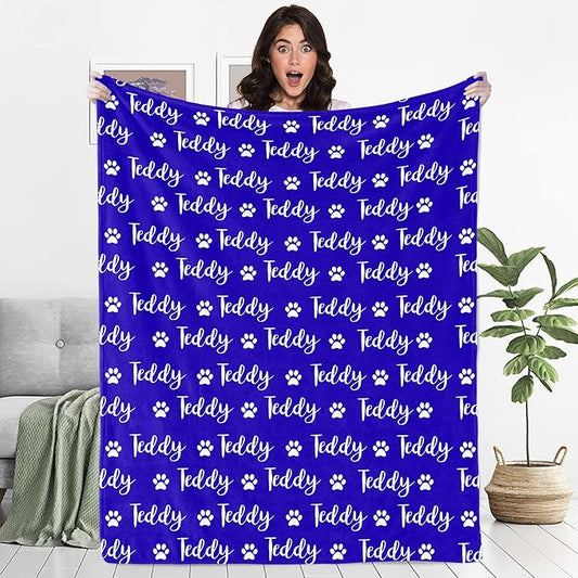 Custom Pet Blanket for Dog, Personalized Pet Blanket by Ecautly