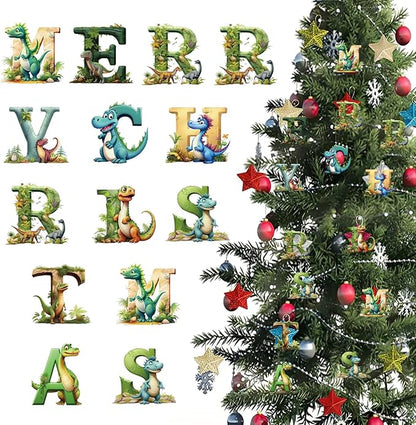 14 Pcs Christmas Dinosaur Ornaments Xmas Tree Decorations Acrylic Hanging by NSSHEL