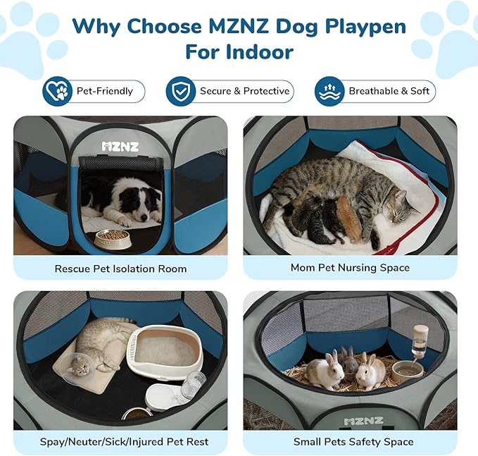 Dog Playpen, Portable Puppy Pet Crate Indoors - Image 3