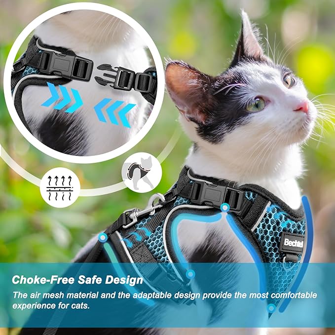 Cat Harness and Leash for Walking Escape Proof Soft Adjustable Cat Leash - Image 2