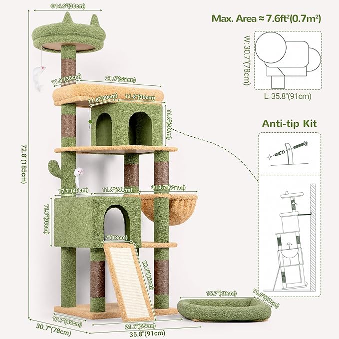 Globlazer Heavy Duty Cactus Cat Tree - Image 7