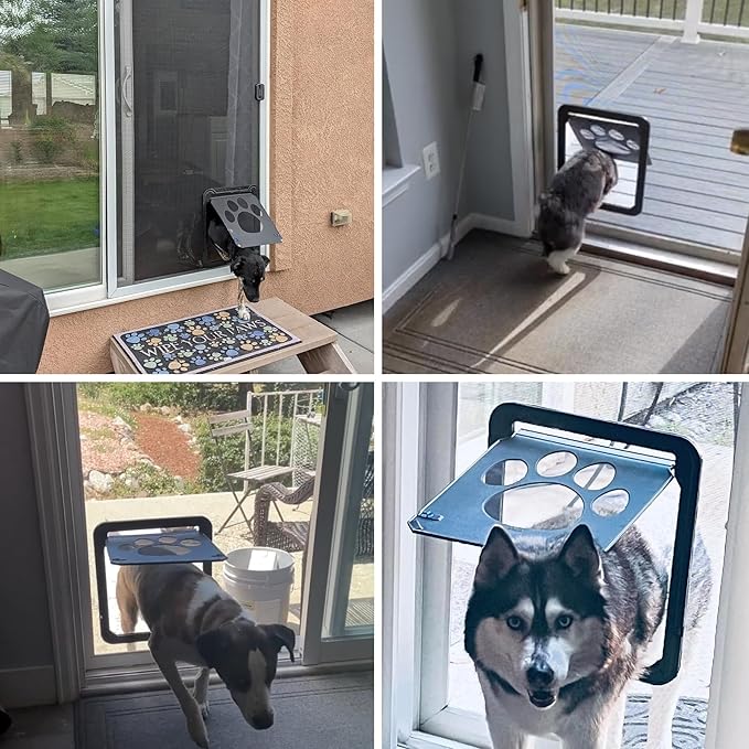 Large Dog Door for Screen Door, Lockable Doggy Door for Sliding Door, Automatic - Image 4
