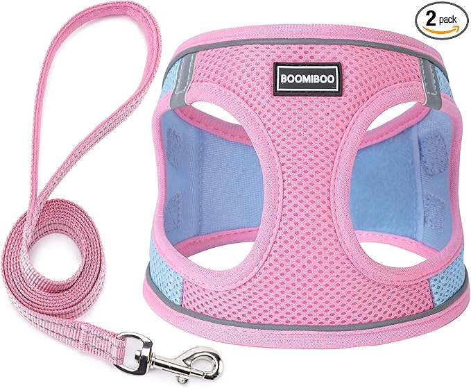 Dog Harness with Leash Set, No Pull Adjustable Reflective Step-in Puppy Pet by BOOMIBOO