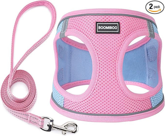 Dog Harness with Leash Set, No Pull Adjustable Reflective Step-in Puppy Pet by BOOMIBOO