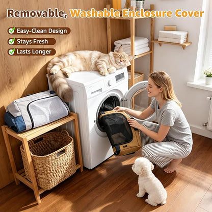 LOOBANI Foldable Dog Playpen for Small Dogs, Indoor/Outdoor Puppy Cat Playpen - Image 5