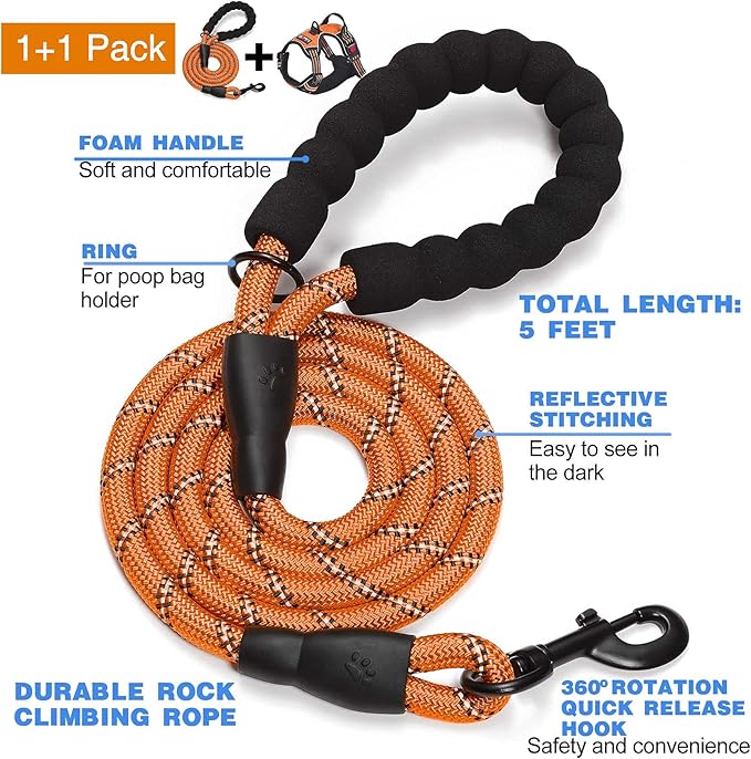 tobeDRI No Pull Dog Harness Adjustable Reflective Oxford Easy Control Medium - Image 2