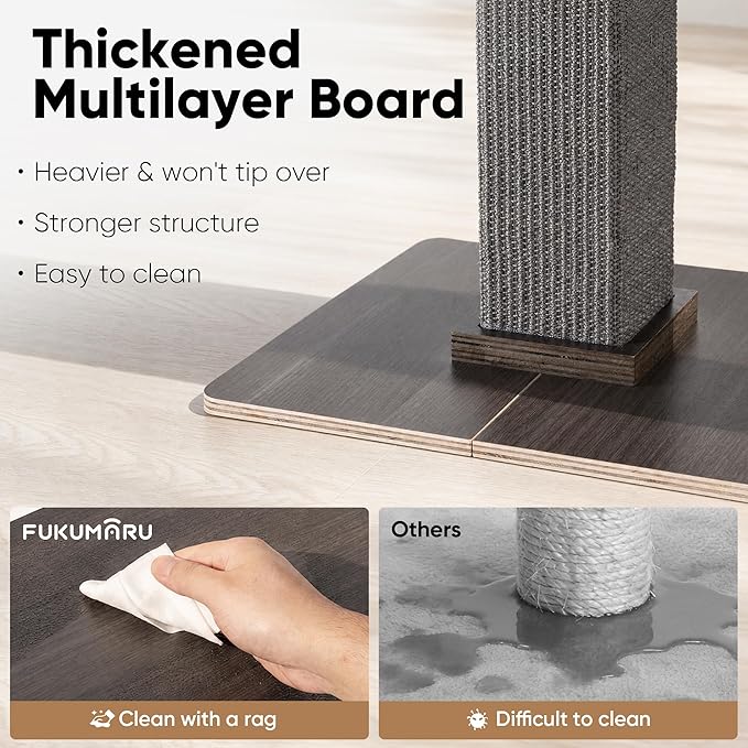 FUKUMARU Cat Scratching Post, Modern Style Tall Scratch Posts - Image 3